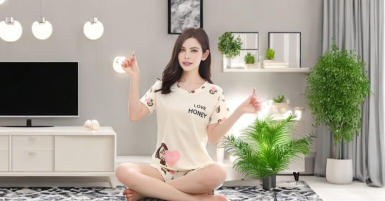 Lovely Home Suits Women Short and Short Sleeve Tshirt Pajamas Set