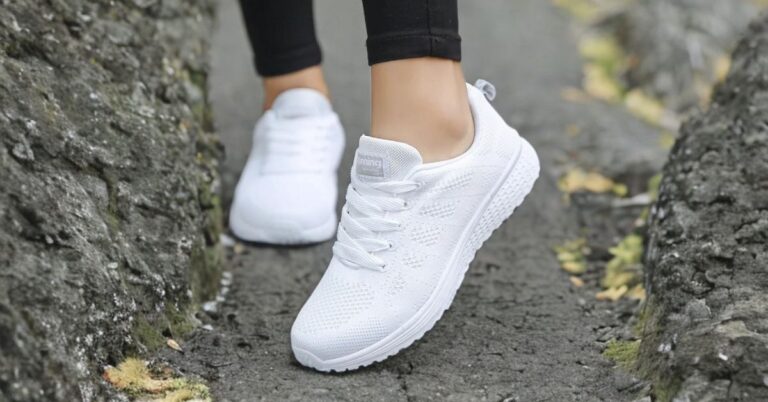 Women Casual Fashion Breathable Walking Mesh Flat Shoes Sneakers