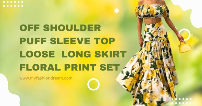 Boho Floral Puff Sleeve Off Shoulder Top And Long Skirt Set