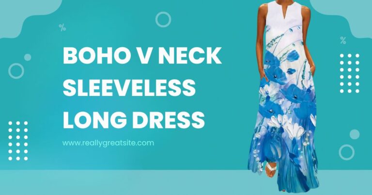 Casual Sexy Boho V Neck Sleeveless Long Dress with Pockets