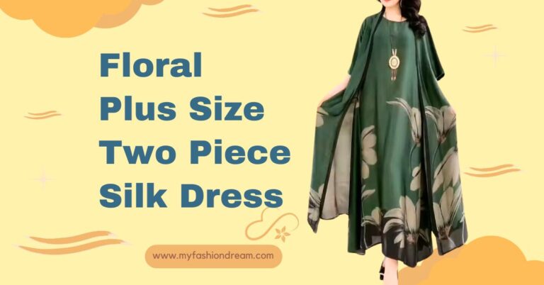 Floral Plus Size Two Piece Silk Dress