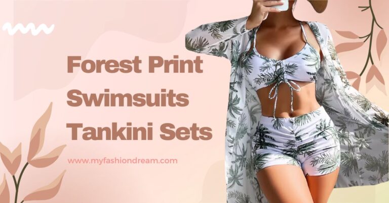 Forest Print Swimsuits Tankini Sets