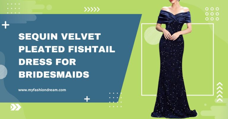 Sequin Velvet Pleated Fishtail Dress for Bridesmaids and Events