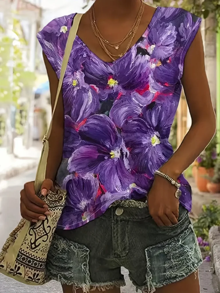 14. Embroidered Floral Tank Top